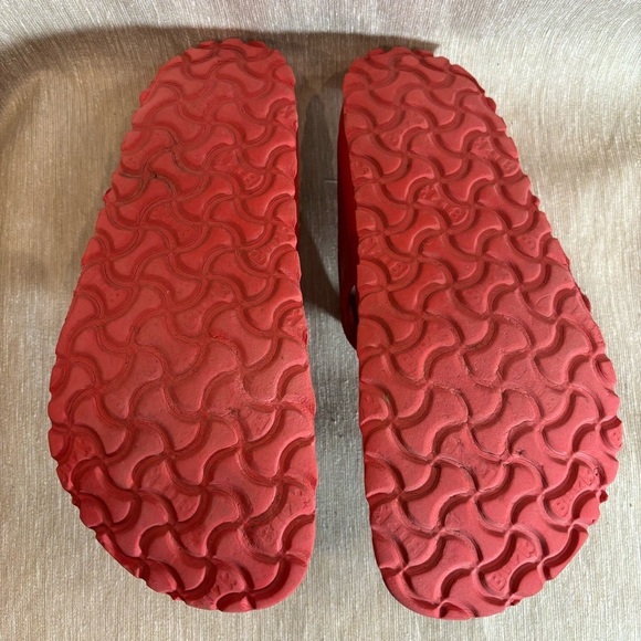BIRKENSTOCK Sz 6 Gizeh Red EVA Rubber Toe Post Slip On Slides Sandals - Picture 7 of 9